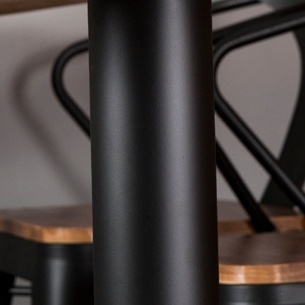 Table à manger de base noire table en bois industriel pour la cuisine de salle à manger