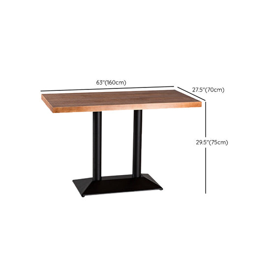 Black Base Dining Table Industrial Wood Table for Dining Room Kitchen