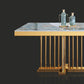 Glam Dining Stone Table Dining Rectangle Table with Metal Legs for Home Use Clearhalo 'Dining Tables & Seating' 'Dining Tables' 'dining_table' 'furn' 'furn_dining_table' 'Furniture' 'Kitchen & Dining Furniture' 6304184