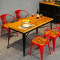 Rectangle Black Base Dining Table Industrial Wood Table for Bar 78.7"L x 31.5"W x 29.5"H Without Chairs Clearhalo 'Dining Tables & Seating' 'Dining Tables' 'dining_table' 'furn' 'furn_dining_table' 'Furniture' 'Kitchen & Dining Furniture' 6304209