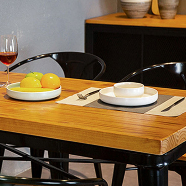 Rectangle Black Base Dining Table Industrial Wood Table for Bar Clearhalo 'Dining Tables & Seating' 'Dining Tables' 'dining_table' 'furn' 'furn_dining_table' 'Furniture' 'Kitchen & Dining Furniture' 6304214