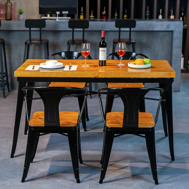 Rectangle Black Base Dining Table Industrial Wood Table for Bar Clearhalo 'Dining Tables & Seating' 'Dining Tables' 'dining_table' 'furn' 'furn_dining_table' 'Furniture' 'Kitchen & Dining Furniture' 6304218