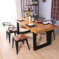 Rectangle Double Base Dining Table Industrial Wood Table for Dining Room 63"L x 27.6"W x 29.5"H Without Chairs Clearhalo 'Dining Tables & Seating' 'Dining Tables' 'dining_table' 'furn' 'furn_dining_table' 'Furniture' 'Kitchen & Dining Furniture' 6304227