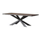 Rectangle Black Base Dining Table Industrial Wood Table for Dining Room