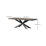 Rectangle Black Base Dining Table Industrial Wood Table for Dining Room