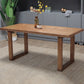 Rectangle Double Base Dining Table Industrial Wood Table for Kitchen Brown 70.9"L x 27.6"W x 29.5"H Without Chairs Clearhalo 'Dining Tables & Seating' 'Dining Tables' 'dining_table' 'furn' 'furn_dining_table' 'Furniture' 'Kitchen & Dining Furniture' 6304257