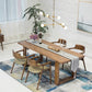 Rectangle Double Base Dining Table Industrial Wood Table for Kitchen Brown 63"L x 27.6"W x 29.5"H Without Chairs Clearhalo 'Dining Tables & Seating' 'Dining Tables' 'dining_table' 'furn' 'furn_dining_table' 'Furniture' 'Kitchen & Dining Furniture' 6304259