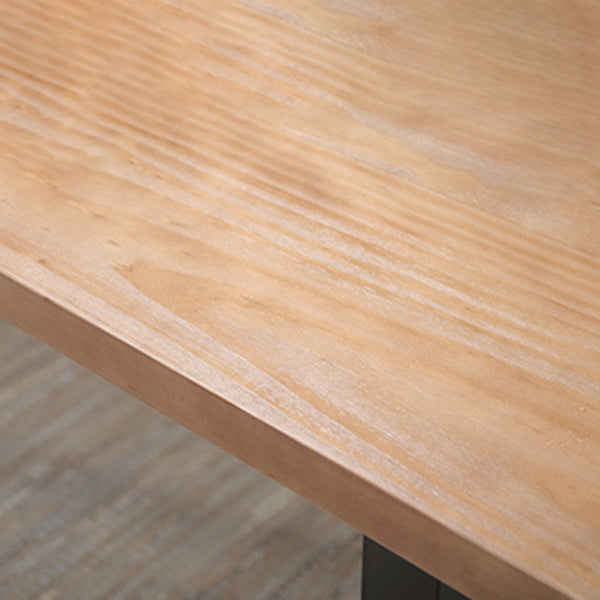 Rectangle Double Base Dining Table Industrial Wood Table for Kitchen Clearhalo 'Dining Tables & Seating' 'Dining Tables' 'dining_table' 'furn' 'furn_dining_table' 'Furniture' 'Kitchen & Dining Furniture' 6304263