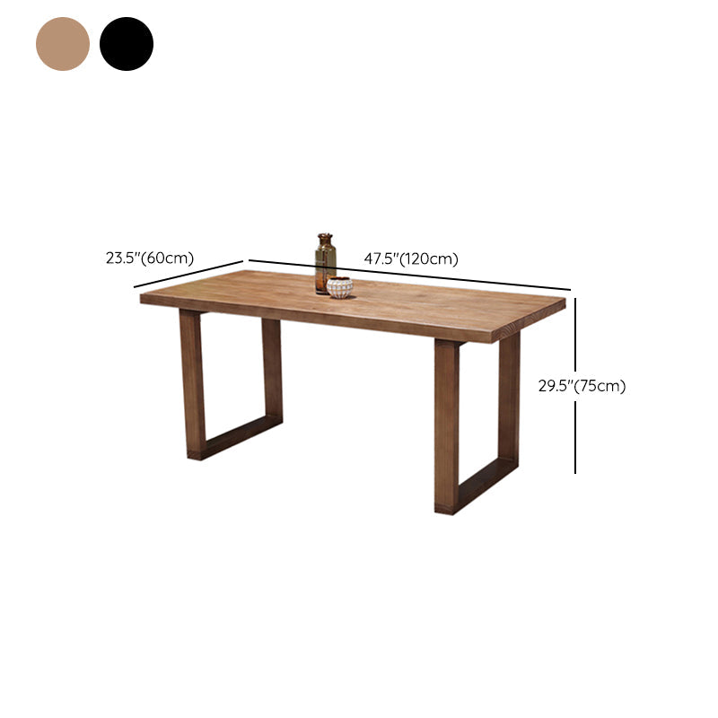 Rectangle Double Base Dining Table Industrial Wood Table for Kitchen Clearhalo 'Dining Tables & Seating' 'Dining Tables' 'dining_table' 'furn' 'furn_dining_table' 'Furniture' 'Kitchen & Dining Furniture' 6304271