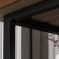 Mesa de comedor rectangular con base negra, mesa de madera industrial para cocina