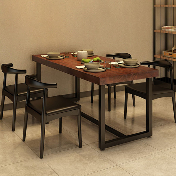 Tavolo da pranzo rettangolare con base nera Tavolo industriale in legno di pino per cucina