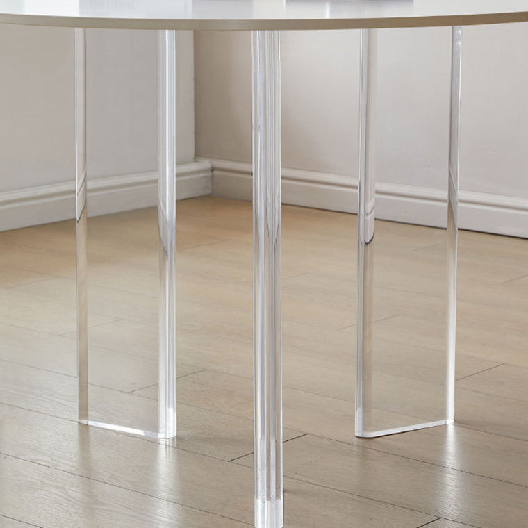 Table en pierre moderne, Table de salle à manger ronde à 3 pieds pour cuisine