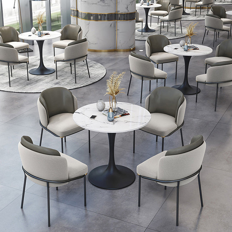 Round Black Base Dining Table Modern Stone Table for Milk Tea Shop Clearhalo 'Dining Tables & Seating' 'Dining Tables' 'dining_table' 'furn' 'furn_dining_table' 'Furniture' 'Kitchen & Dining Furniture' 6304324
