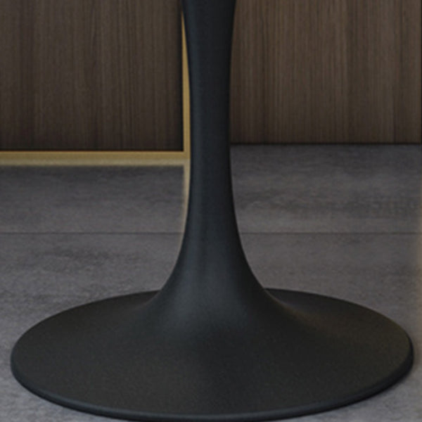 Round Black Base Dining Table Modern Stone Table for Milk Tea Shop Clearhalo 'Dining Tables & Seating' 'Dining Tables' 'dining_table' 'furn' 'furn_dining_table' 'Furniture' 'Kitchen & Dining Furniture' 6304326
