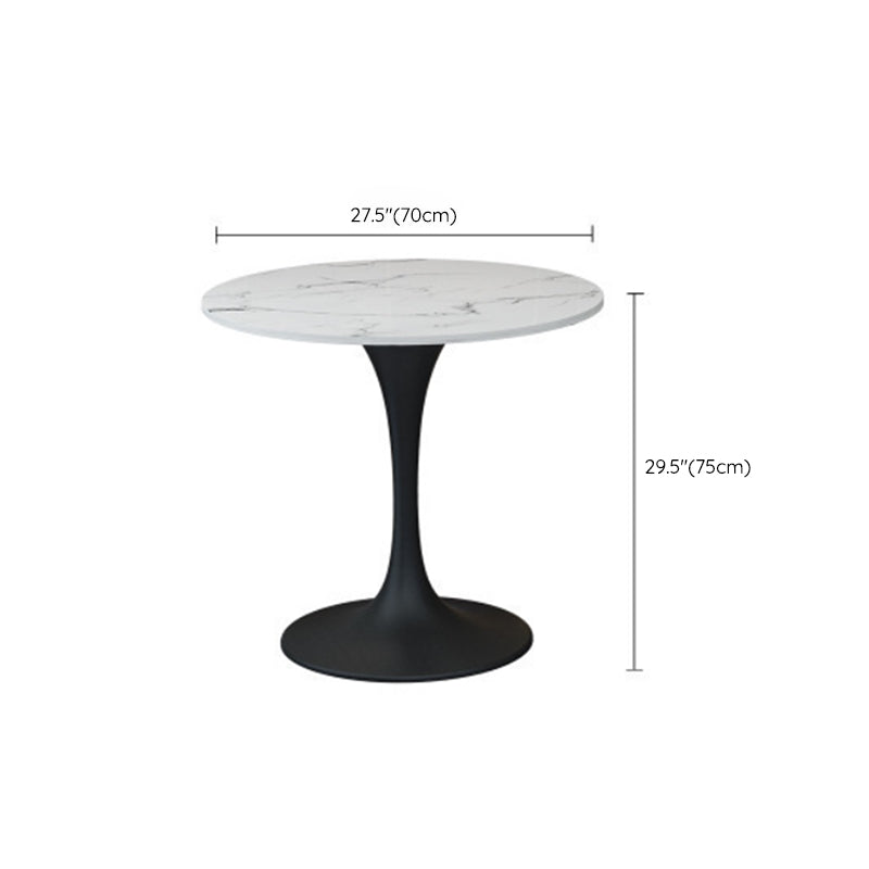 Round Black Base Dining Table Modern Stone Table for Milk Tea Shop Clearhalo 'Dining Tables & Seating' 'Dining Tables' 'dining_table' 'furn' 'furn_dining_table' 'Furniture' 'Kitchen & Dining Furniture' 6304336