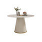 Ronde eettafel met witte basis, moderne stenen tafel voor de keuken