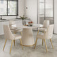 Ronde eettafel met witte basis, moderne stenen tafel voor de keuken