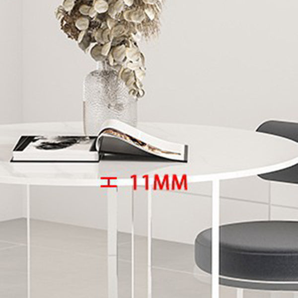 Round Transparent Base Dining Table Modern Stone Table for Kitchen