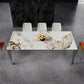 Modern Style Dining Table Sintered Stone Dining Rectangle Table with Metal Legs for Home 78.7"L x 39.4"W x 29.5"H Without Chairs Clearhalo 'Dining Tables & Seating' 'Dining Tables' 'dining_table' 'furn' 'furn_dining_table' 'Furniture' 'Kitchen & Dining Furniture' 6304369