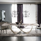 Glam Dining Sintered Stone Table Rectangle Table for Home Use 70.9"L x 35.4"W x 29.5"H Without Chairs Clearhalo 'Dining Tables & Seating' 'Dining Tables' 'dining_table' 'furn' 'furn_dining_table' 'Furniture' 'Kitchen & Dining Furniture' 6304383