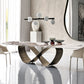 Glam Dining Sintered Stone Table Rectangle Table for Home Use 78.7"L x 39.4"W x 29.5"H Without Chairs Clearhalo 'Dining Tables & Seating' 'Dining Tables' 'dining_table' 'furn' 'furn_dining_table' 'Furniture' 'Kitchen & Dining Furniture' 6304384