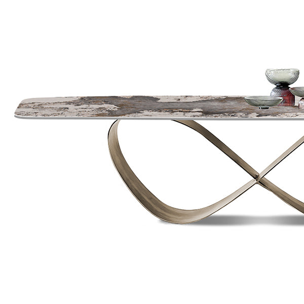 Glam Dining Sintered Stone Table Rectangle Table for Home Use Clearhalo 'Dining Tables & Seating' 'Dining Tables' 'dining_table' 'furn' 'furn_dining_table' 'Furniture' 'Kitchen & Dining Furniture' 6304387