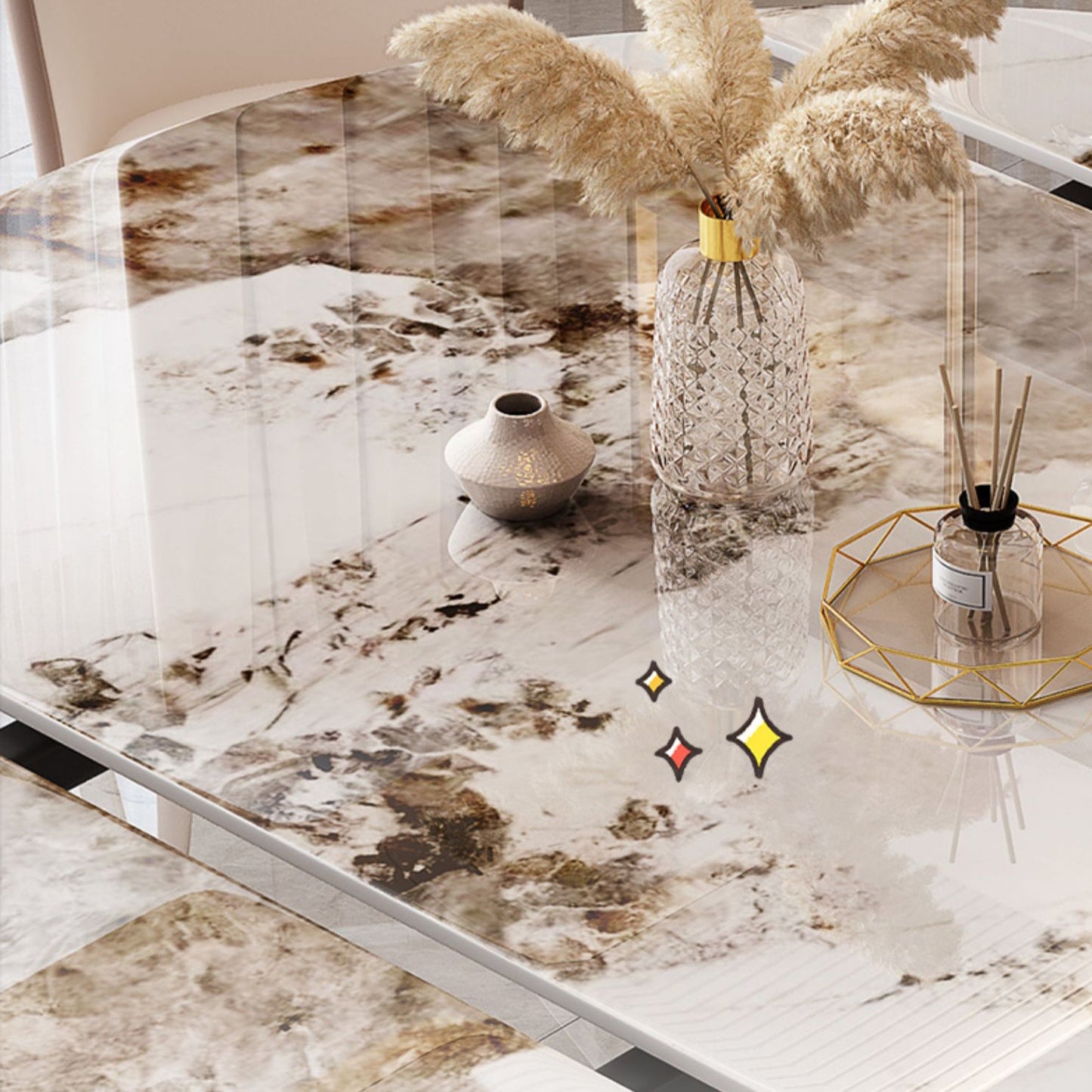 Modern Dining Sintered Stone Table Dining Round Table for Home Clearhalo 'Dining Tables & Seating' 'Dining Tables' 'dining_table' 'furn' 'furn_dining_table' 'Furniture' 'Kitchen & Dining Furniture' 6304442