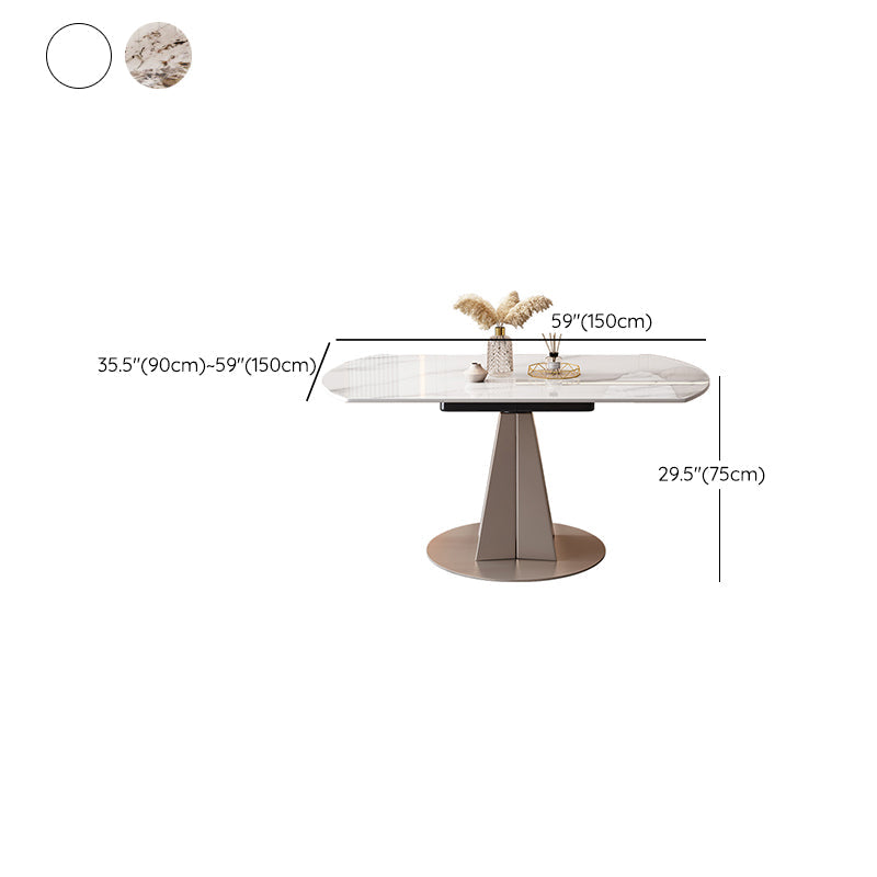 Modern Dining Sintered Stone Table Dining Round Table for Home Clearhalo 'Dining Tables & Seating' 'Dining Tables' 'dining_table' 'furn' 'furn_dining_table' 'Furniture' 'Kitchen & Dining Furniture' 6304449