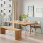 Rectangle Double Base Dining Table Modern Pine Wood Table for Living Room 70.9"L x 31.5"W x 29.5"H Without Chairs Clearhalo 'Dining Tables & Seating' 'Dining Tables' 'dining_table' 'furn' 'furn_dining_table' 'Furniture' 'Kitchen & Dining Furniture' 6304467