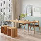 Rectangle Double Base Dining Table Modern Pine Wood Table for Living Room 78.7"L x 31.5"W x 29.5"H Without Chairs Clearhalo 'Dining Tables & Seating' 'Dining Tables' 'dining_table' 'furn' 'furn_dining_table' 'Furniture' 'Kitchen & Dining Furniture' 6304468