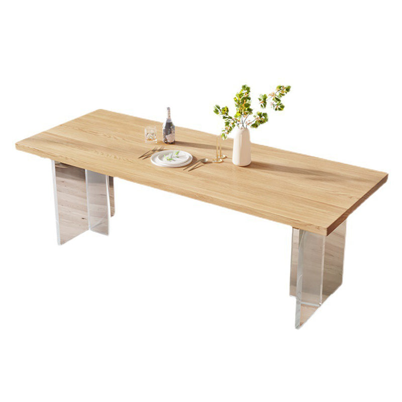 Rectangle Double Base Dining Table Modern Pine Wood Table for Living Room Clearhalo 'Dining Tables & Seating' 'Dining Tables' 'dining_table' 'furn' 'furn_dining_table' 'Furniture' 'Kitchen & Dining Furniture' 6304470