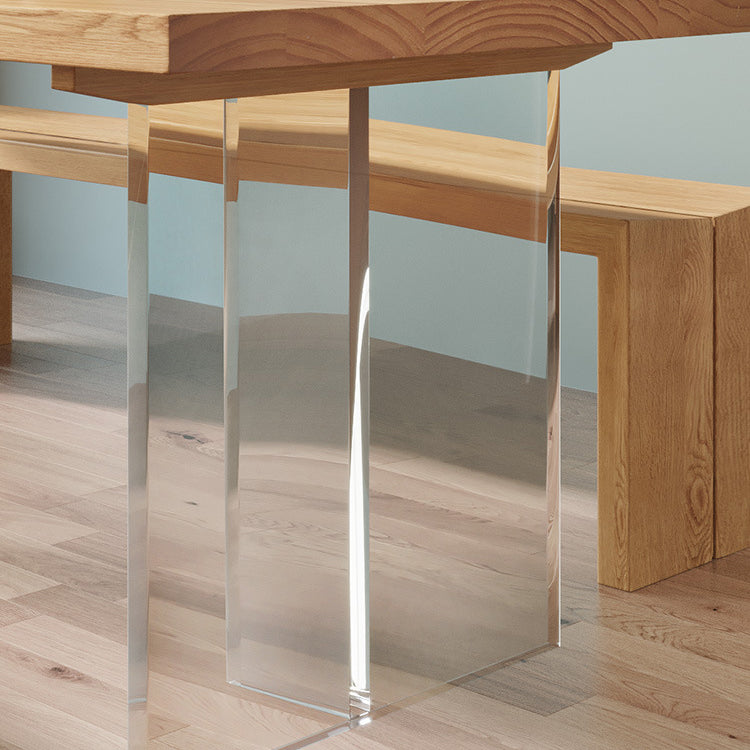 Rectangle Double Base Dining Table Modern Pine Wood Table for Living Room Clearhalo 'Dining Tables & Seating' 'Dining Tables' 'dining_table' 'furn' 'furn_dining_table' 'Furniture' 'Kitchen & Dining Furniture' 6304472