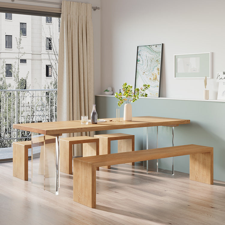 Rectangle Double Base Dining Table Modern Pine Wood Table for Living Room Clearhalo 'Dining Tables & Seating' 'Dining Tables' 'dining_table' 'furn' 'furn_dining_table' 'Furniture' 'Kitchen & Dining Furniture' 6304475