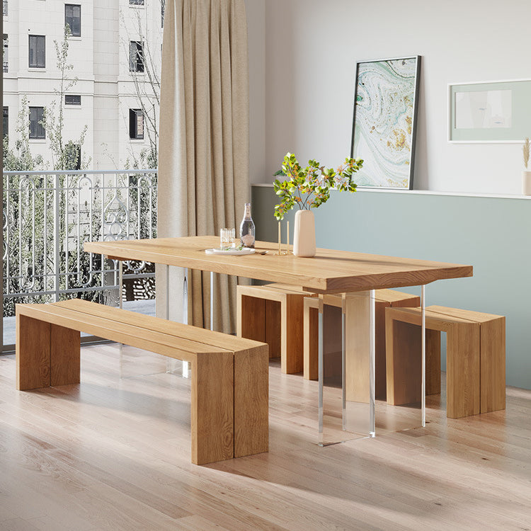 Rectangle Double Base Dining Table Modern Pine Wood Table for Living Room Clearhalo 'Dining Tables & Seating' 'Dining Tables' 'dining_table' 'furn' 'furn_dining_table' 'Furniture' 'Kitchen & Dining Furniture' 6304478