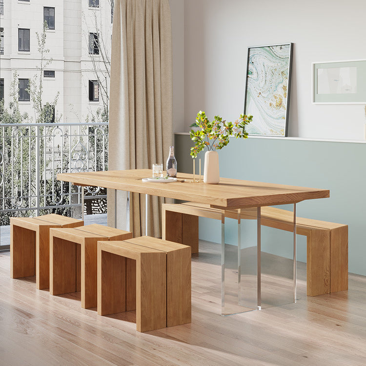 Rectangle Double Base Dining Table Modern Pine Wood Table for Living Room Clearhalo 'Dining Tables & Seating' 'Dining Tables' 'dining_table' 'furn' 'furn_dining_table' 'Furniture' 'Kitchen & Dining Furniture' 6304479