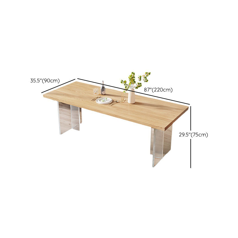 Rectangle Double Base Dining Table Modern Pine Wood Table for Living Room Clearhalo 'Dining Tables & Seating' 'Dining Tables' 'dining_table' 'furn' 'furn_dining_table' 'Furniture' 'Kitchen & Dining Furniture' 6304486