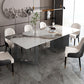 Modern Dining Sintered Stone Table Rectangle Table with Metal Legs for Home
