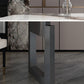 Modern Dining Sintered Stone Table Rectangle Table with Metal Legs for Home
