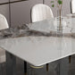 Modern Dining Sintered Stone Table Rectangle Table with Metal Legs for Home