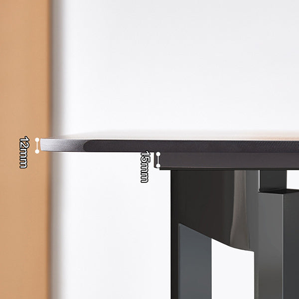 Modern Dining Sintered Stone Table Rectangle Table with Metal Legs for Home