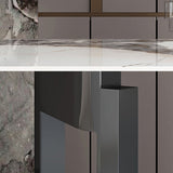 Modern Dining Sintered Stone Table Rectangle Table with Metal Legs for Home