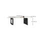 Modern Dining Sintered Stone Table Rectangle Table with Metal Legs for Home