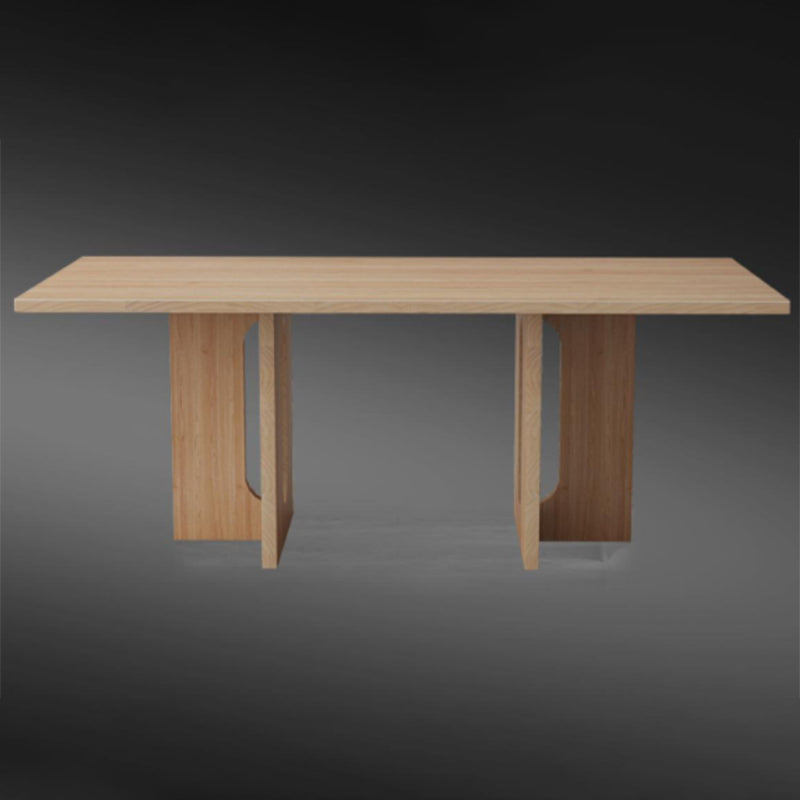 Rectangle Double Base Dining Table Modern Pine Wood Table for Kitchen Clearhalo 'Dining Tables & Seating' 'Dining Tables' 'dining_table' 'furn' 'furn_dining_table' 'Furniture' 'Kitchen & Dining Furniture' 6304524