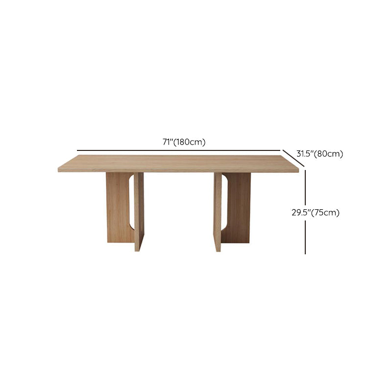 Rectangle Double Base Dining Table Modern Pine Wood Table for Kitchen Clearhalo 'Dining Tables & Seating' 'Dining Tables' 'dining_table' 'furn' 'furn_dining_table' 'Furniture' 'Kitchen & Dining Furniture' 6304528
