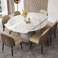 Modern Style Dining Round Table Dining Stone Table for Kitchen 59.1"L x 59.1"W x 29.5"H Without Chairs Clearhalo 'Dining Tables & Seating' 'Dining Tables' 'dining_table' 'furn' 'furn_dining_table' 'Furniture' 'Kitchen & Dining Furniture' 6304546