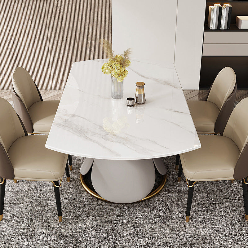 Modern Style Dining Round Table Dining Stone Table for Kitchen Clearhalo 'Dining Tables & Seating' 'Dining Tables' 'dining_table' 'furn' 'furn_dining_table' 'Furniture' 'Kitchen & Dining Furniture' 6304547