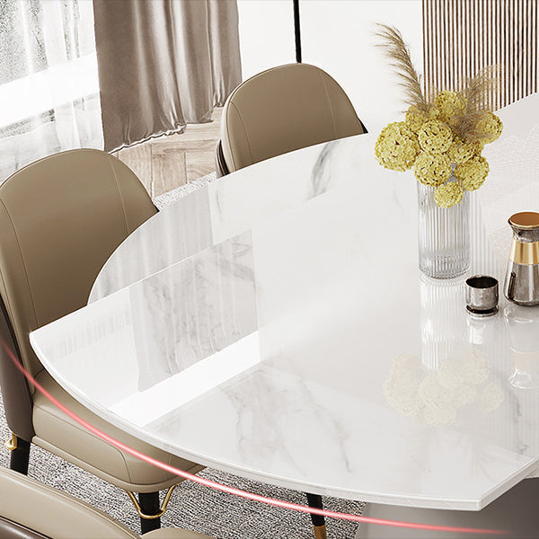 Modern Style Dining Round Table Dining Stone Table for Kitchen Clearhalo 'Dining Tables & Seating' 'Dining Tables' 'dining_table' 'furn' 'furn_dining_table' 'Furniture' 'Kitchen & Dining Furniture' 6304551