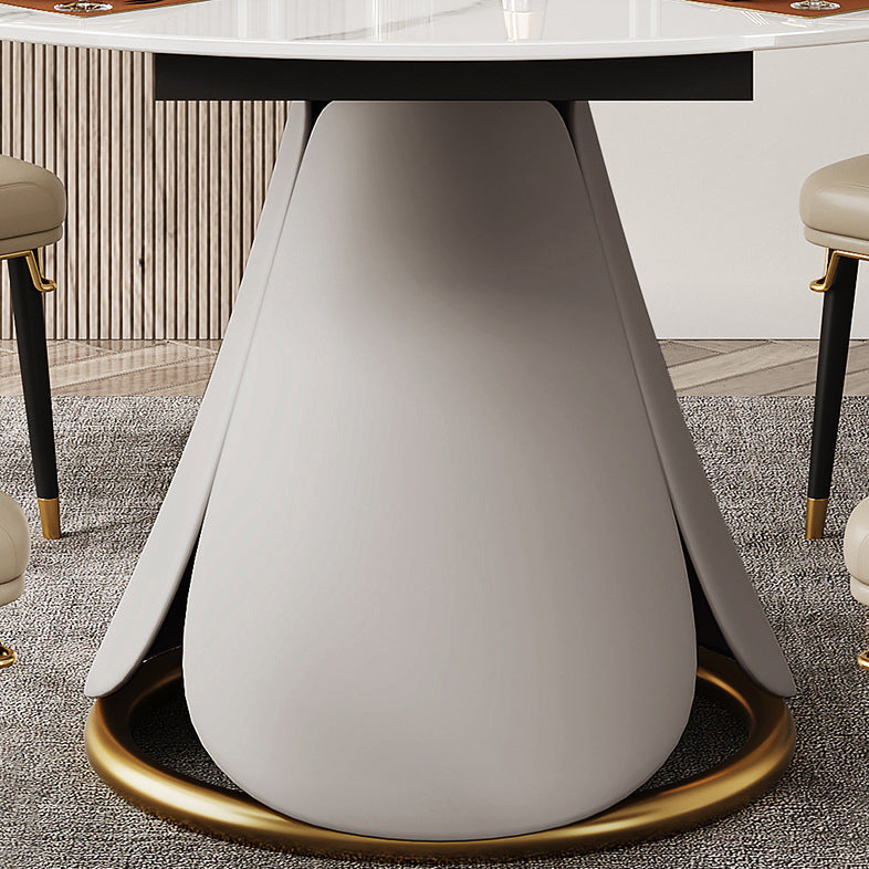 Modern Style Dining Round Table Dining Stone Table for Kitchen Clearhalo 'Dining Tables & Seating' 'Dining Tables' 'dining_table' 'furn' 'furn_dining_table' 'Furniture' 'Kitchen & Dining Furniture' 6304552