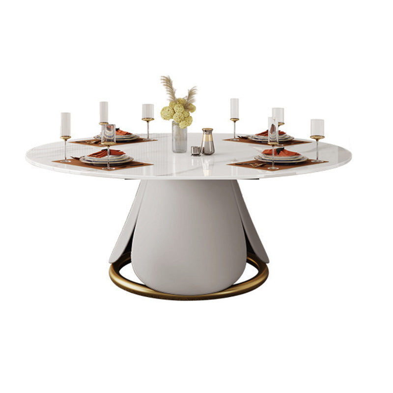 Modern Style Dining Round Table Dining Stone Table for Kitchen Clearhalo 'Dining Tables & Seating' 'Dining Tables' 'dining_table' 'furn' 'furn_dining_table' 'Furniture' 'Kitchen & Dining Furniture' 6304554