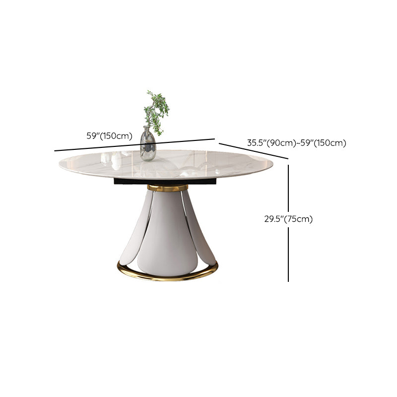 Modern Style Dining Round Table Dining Stone Table for Kitchen Clearhalo 'Dining Tables & Seating' 'Dining Tables' 'dining_table' 'furn' 'furn_dining_table' 'Furniture' 'Kitchen & Dining Furniture' 6304559